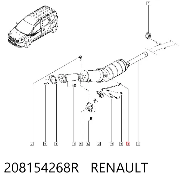 Czujnik ciśnienia spalin 208154268R Renault (RVI)