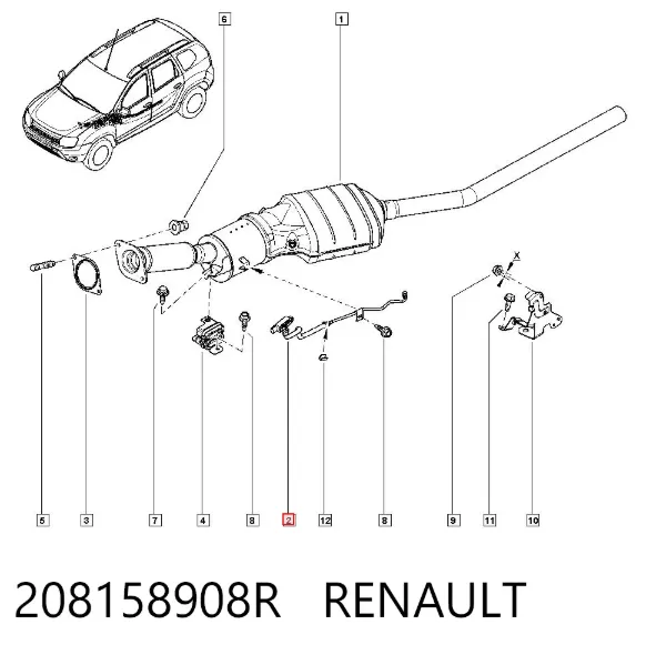 Czujnik ciśnienia spalin 208158908R Renault (RVI)