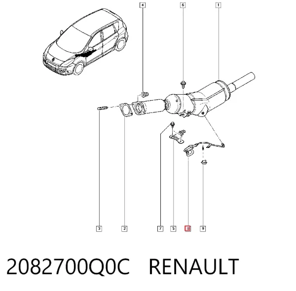 Czujnik ciśnienia spalin 2082700Q0C Renault (RVI)