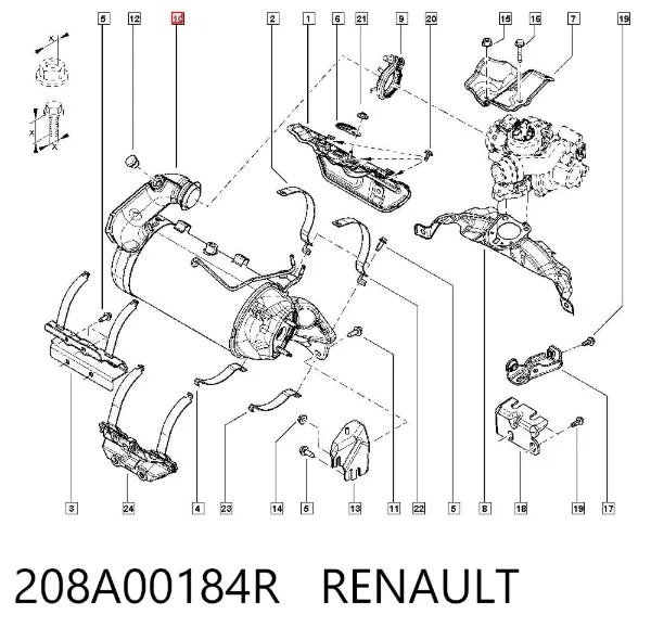 Konwerter-katalizator 208A00184R Renault (RVI)