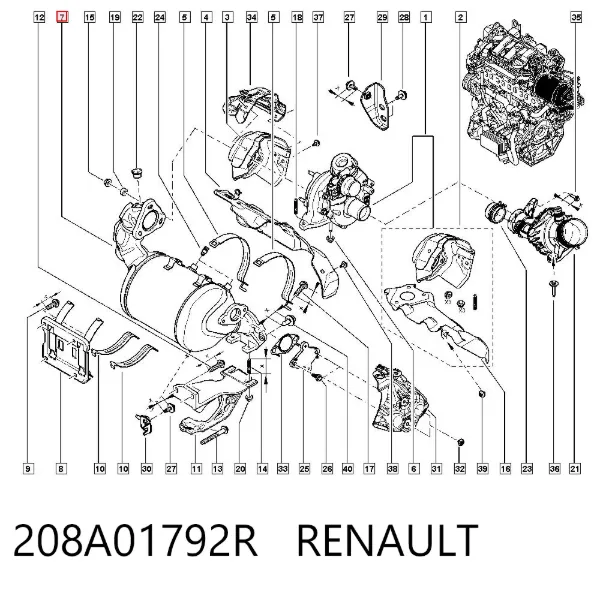 Konwerter-katalizator 208A01792R Renault (RVI)