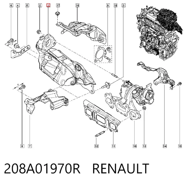 Konwerter-katalizator 208A01970R Renault (RVI)