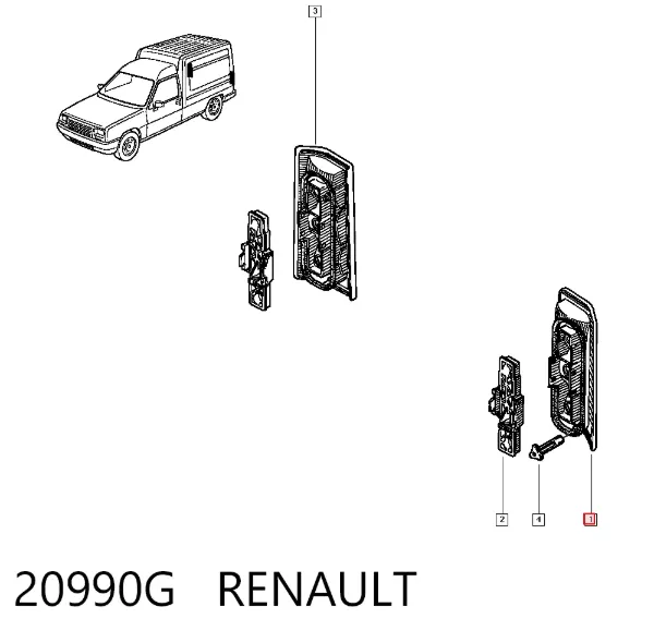 Lampa zespolona tylna lewa 20990G Renault (RVI)