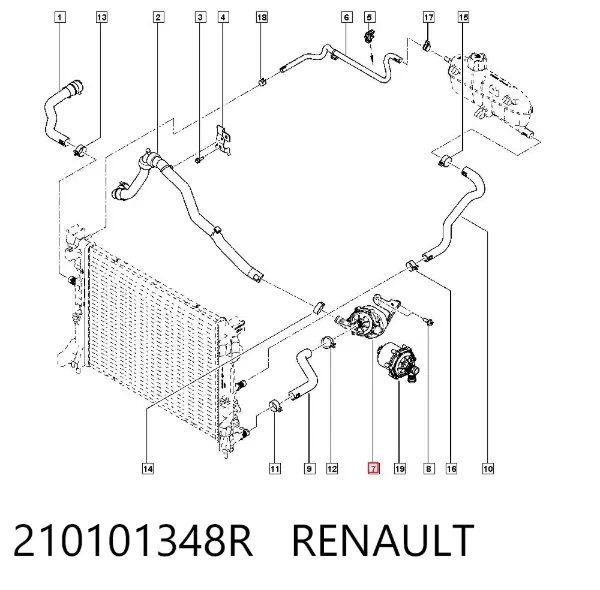 Pompa chłodząca wodna 210101348R Renault (RVI)