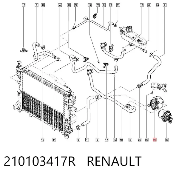 Pompa chłodząca wodna 210103417R Renault (RVI)