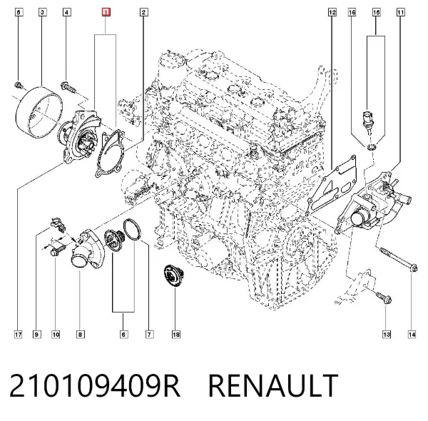 Pompa chłodząca wodna 210109409R Renault (RVI)