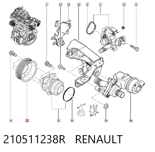 Koło pasowe pompy wodnej Renault Trafic III