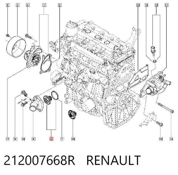 Termostat 212007668R Renault (RVI)