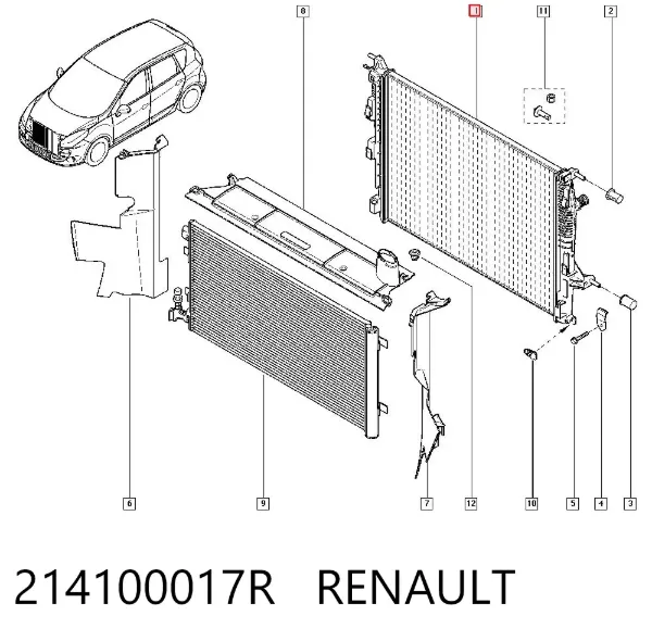 Chłodnica silnika 214100017R Renault (RVI)