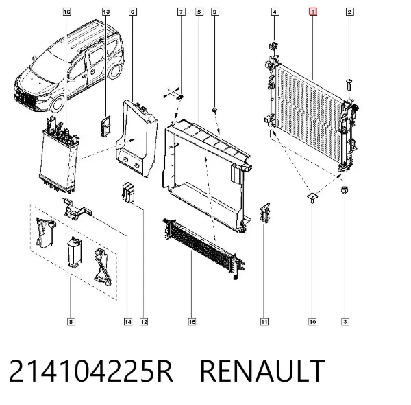 Chłodnica silnika 214104225R Renault (RVI)