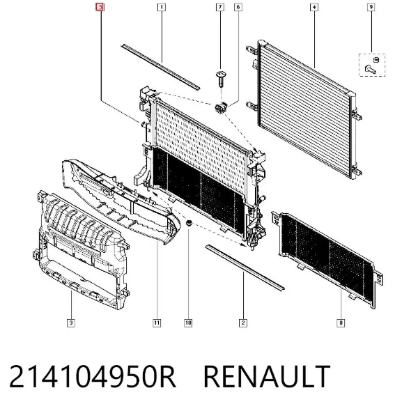 Chłodnica silnika 214104950R Renault (RVI)
