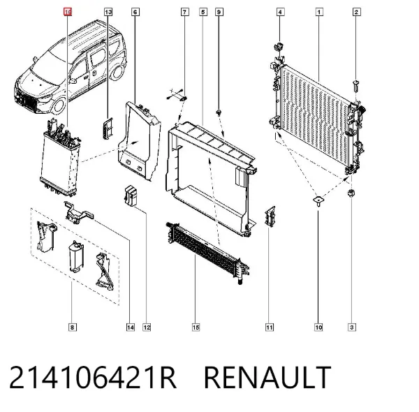 Chłodnica intercoolera 214106421R Renault (RVI)