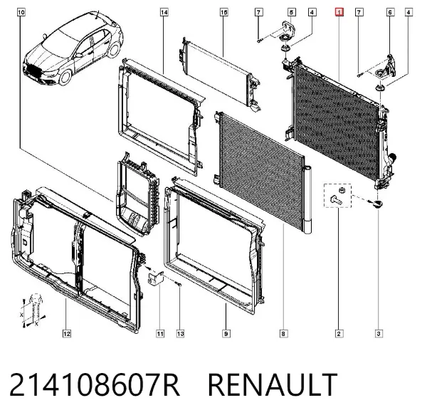 Chłodnica silnika 214108607R Renault (RVI)