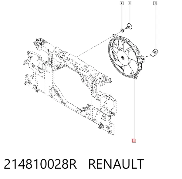 Wentylator elektryczny układu chłodzenia kompletny (silnik+wirnik) 214810028R Renault (RVI)