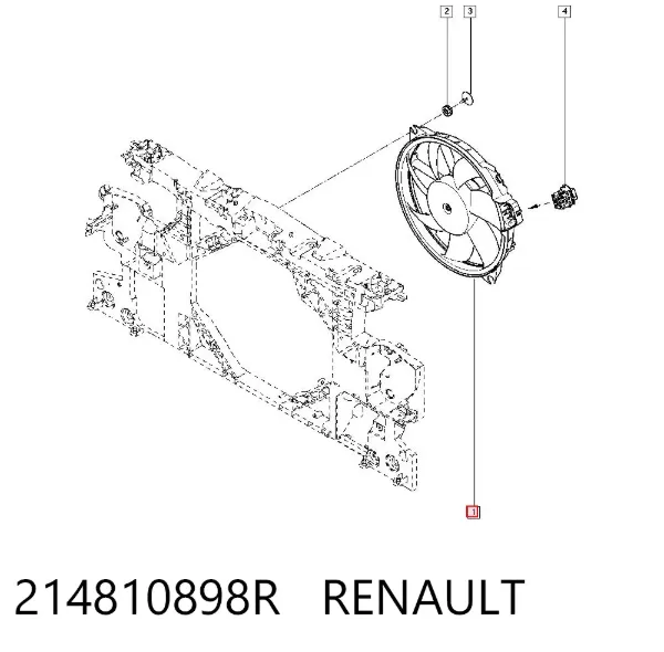Wentylator elektryczny układu chłodzenia kompletny (silnik+wirnik) 214810898R Renault (RVI)
