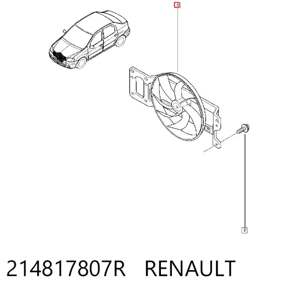 Wentylator elektryczny układu chłodzenia kompletny (silnik+wirnik) 214817807R Renault (RVI)