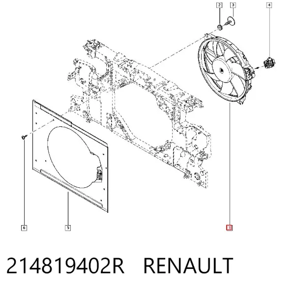 Wentylator elektryczny układu chłodzenia kompletny (silnik+wirnik) 214819402R Renault (RVI)