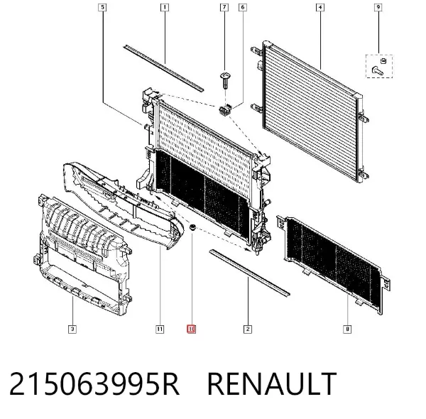 Poduszka dolna chłodnicy 215063995R Renault (RVI)