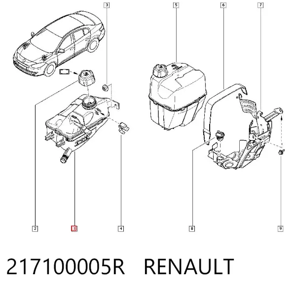 Zbiorniczek wyrównawczy układu chłodzenia 217100005R Renault (RVI)