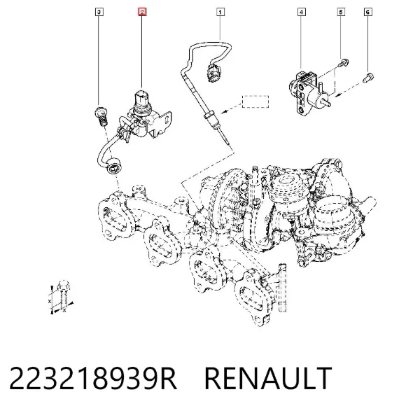 Czujnik ciśnienia spalin 223218939R Renault (RVI)