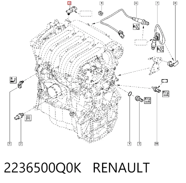 Czujnik ciśnienia w kolektorze ssącym, MAP 2236500Q0K Renault (RVI)