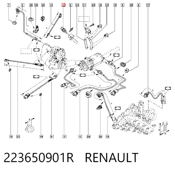 Czujnik ciśnienia spalin 223650901R Renault (RVI)