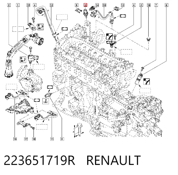 Czujnik ciśnienia spalin 223651719R Renault (RVI)