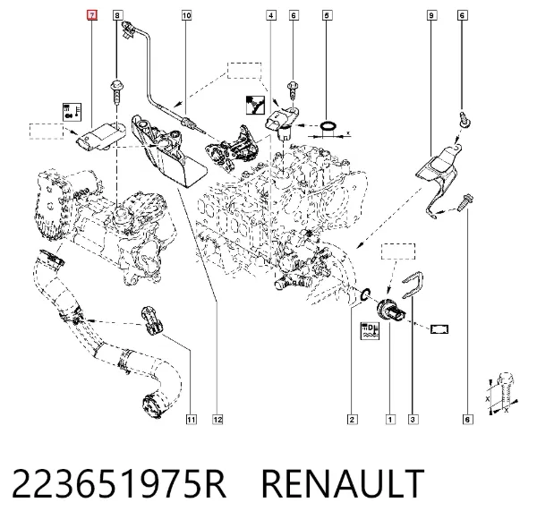 Czujnik ciśnienia doładowania (powietrza w turbinę) 223651975R Renault (RVI)