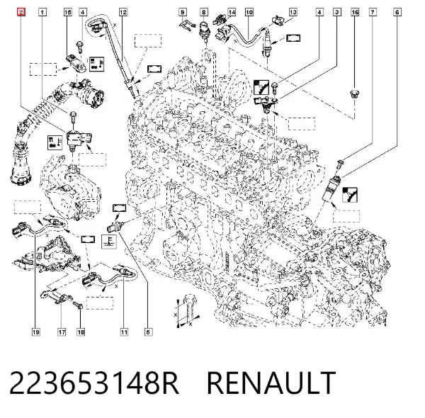 Czujnik ciśnienia w kolektorze ssącym, MAP 223653148R Renault (RVI)