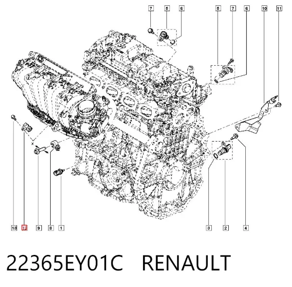 Czujnik ciśnienia w kolektorze ssącym, MAP 22365EY01C Renault (RVI)