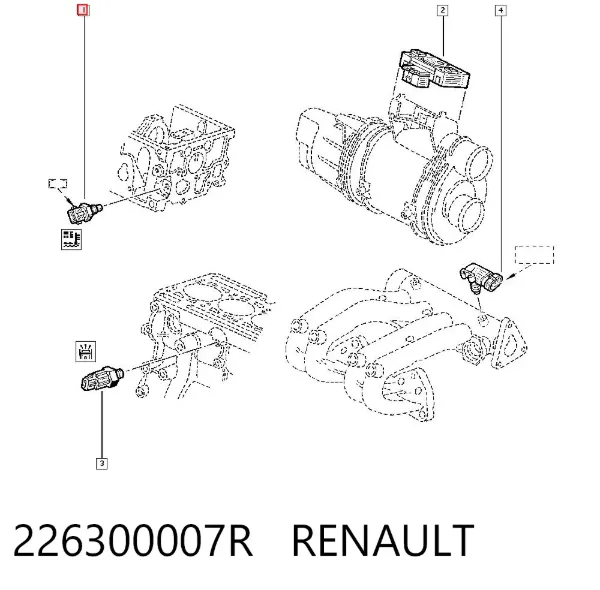 Czujnik temperatury płynu chłodzącego 226300007R Renault (RVI)