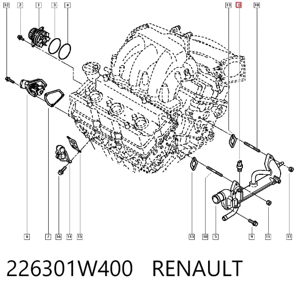 Czujnik temperatury płynu chłodzącego 226301W400 Renault (RVI)