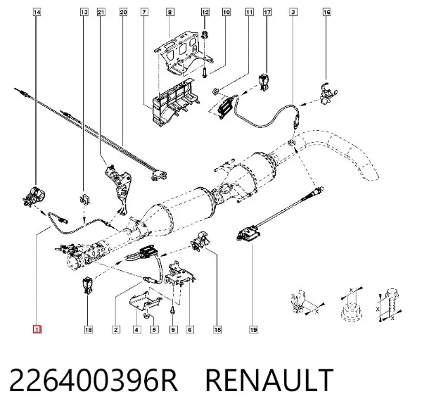 Czujnik temperatury spalin, przed katalizatorem 226400396R Renault (RVI)