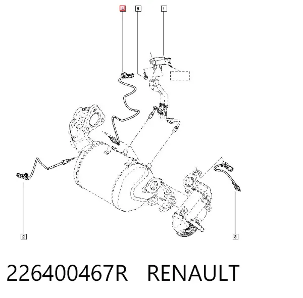 Czujnik temperatury spalin, filtra cząstek stałych 226400467R Renault (RVI)