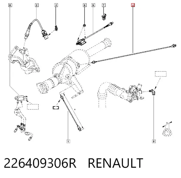 Czujnik temperatury spalin, zaworu EGR 226409306R Renault (RVI)