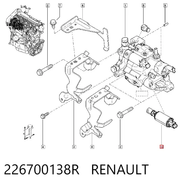 Zawór regulacji ciśnienia (zawór redukcyjny pompy wtryskowej) System Common-Rail 226700138R Renault (RVI)