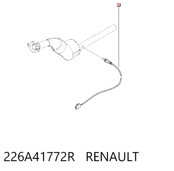 Sonda lambda, czujnik tlenu 226A41772R Renault (RVI)