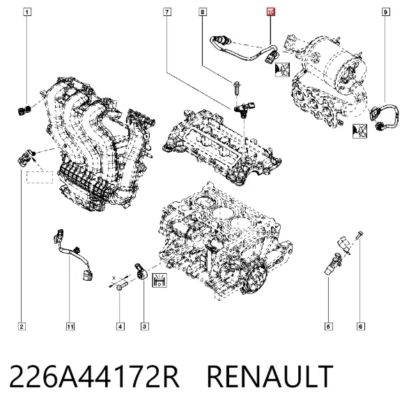 Sonda lambda, czujnik tlenu 226A44172R Renault (RVI)