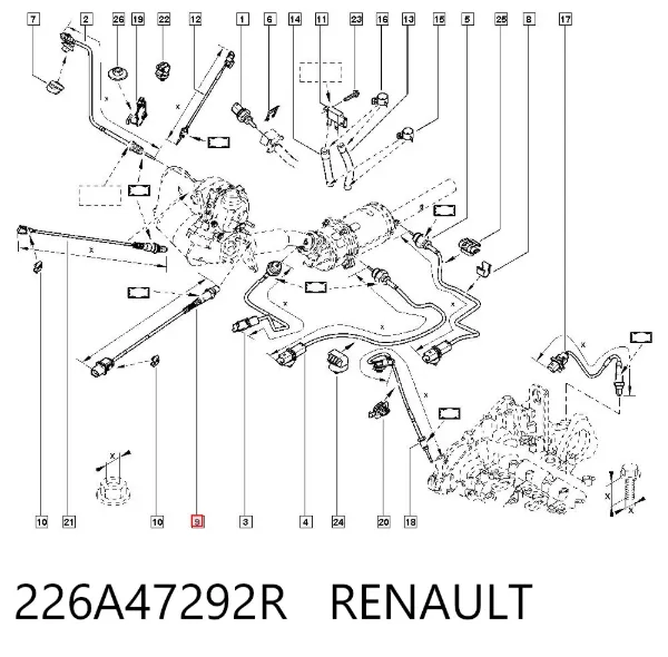 Sonda lambda, czujnik tlenu 226A47292R Renault (RVI)