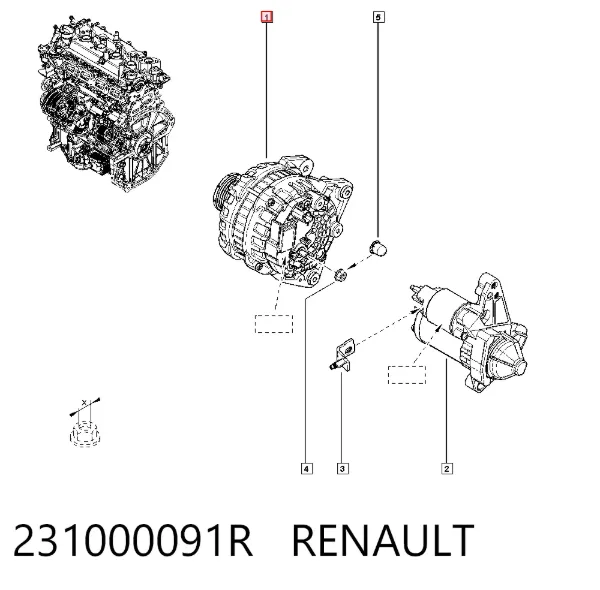 Alternator 231000091R Renault (RVI)