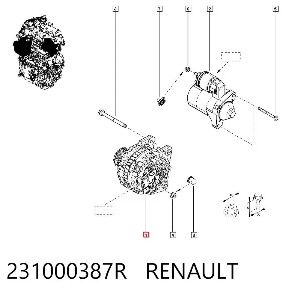Alternator 231000387R Renault (RVI)