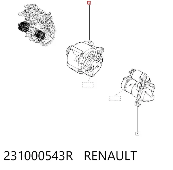 Alternator 231000543R Renault (RVI)