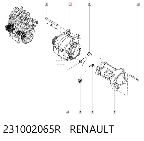 Alternator 231002065R Renault (RVI)