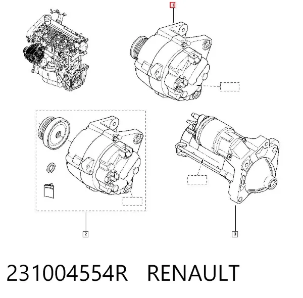 Alternator 231004554R Renault (RVI)