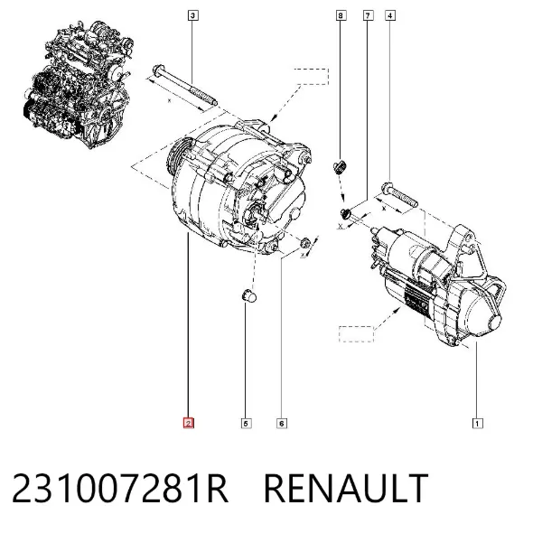 Alternator 231007281R Renault (RVI)