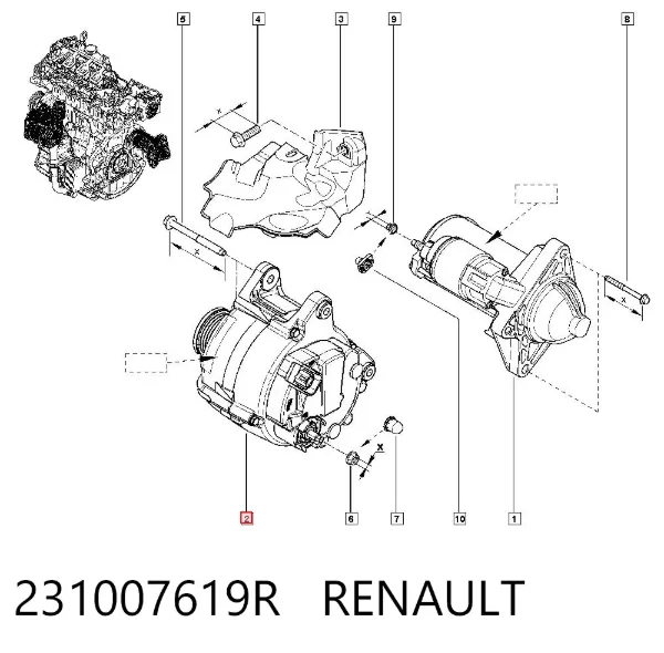 Alternator 231007619R Renault (RVI)