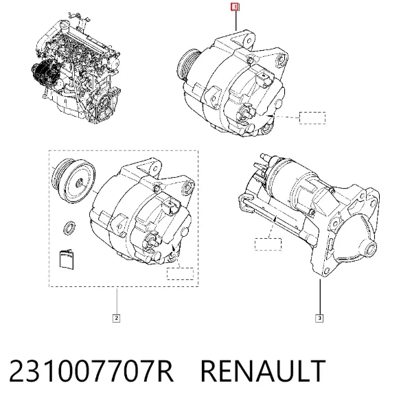 Alternator 231007707R Renault (RVI)