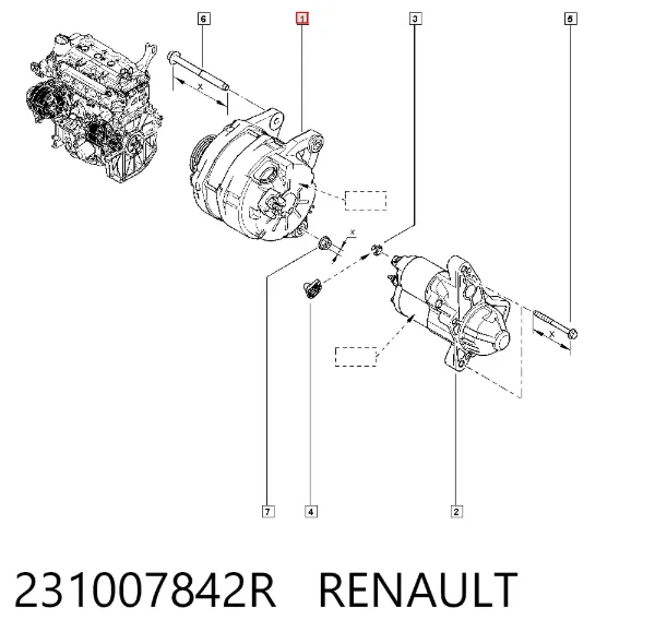 Alternator 231007842R Renault (RVI)