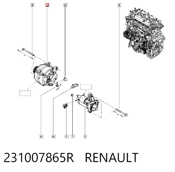 Alternator 231007865R Renault (RVI)