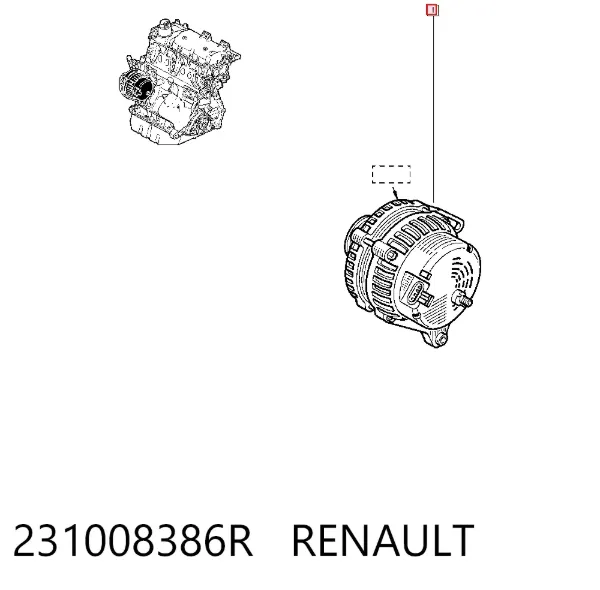 Alternator 231008386R Renault (RVI)